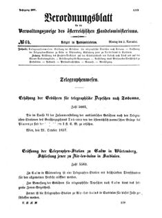 Verordnungsblatt für die Verwaltungszweige des österreichischen Handelsministeriums 18571102 Seite: 1