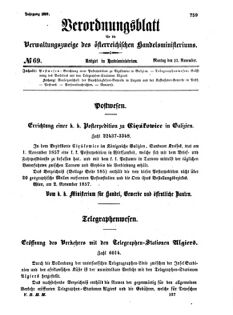 Verordnungsblatt für die Verwaltungszweige des österreichischen Handelsministeriums 18571123 Seite: 1