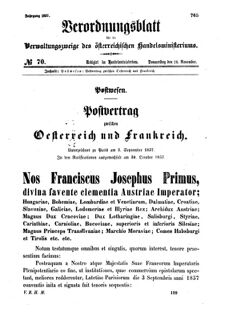 Verordnungsblatt für die Verwaltungszweige des österreichischen Handelsministeriums 18571126 Seite: 1