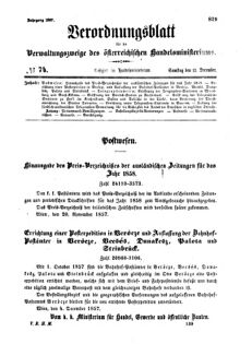 Verordnungsblatt für die Verwaltungszweige des österreichischen Handelsministeriums 18571212 Seite: 1