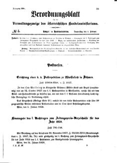 Verordnungsblatt für die Verwaltungszweige des österreichischen Handelsministeriums 18580204 Seite: 1