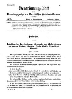 Verordnungsblatt für die Verwaltungszweige des österreichischen Handelsministeriums 18580209 Seite: 1