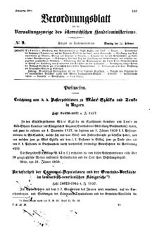 Verordnungsblatt für die Verwaltungszweige des österreichischen Handelsministeriums 18580222 Seite: 1