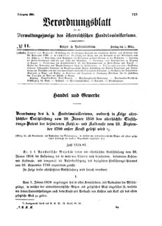 Verordnungsblatt für die Verwaltungszweige des österreichischen Handelsministeriums 18580305 Seite: 1