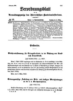 Verordnungsblatt für die Verwaltungszweige des österreichischen Handelsministeriums 18580320 Seite: 1