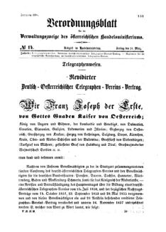 Verordnungsblatt für die Verwaltungszweige des österreichischen Handelsministeriums 18580326 Seite: 1