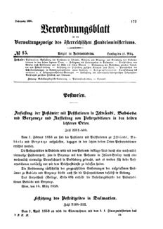 Verordnungsblatt für die Verwaltungszweige des österreichischen Handelsministeriums 18580327 Seite: 1