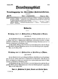 Verordnungsblatt für die Verwaltungszweige des österreichischen Handelsministeriums 18580406 Seite: 1