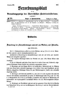 Verordnungsblatt für die Verwaltungszweige des österreichischen Handelsministeriums 18580420 Seite: 1