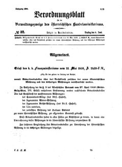 Verordnungsblatt für die Verwaltungszweige des österreichischen Handelsministeriums 18580608 Seite: 1