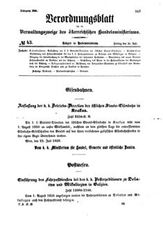 Verordnungsblatt für die Verwaltungszweige des österreichischen Handelsministeriums 18580730 Seite: 1