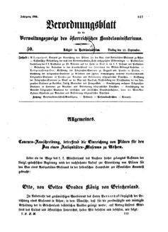 Verordnungsblatt für die Verwaltungszweige des österreichischen Handelsministeriums 18580922 Seite: 1