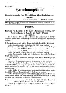 Verordnungsblatt für die Verwaltungszweige des österreichischen Handelsministeriums 18581013 Seite: 1