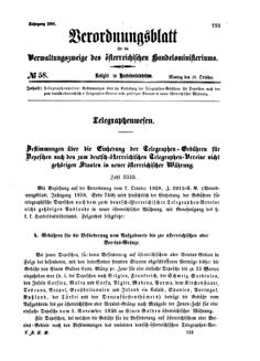 Verordnungsblatt für die Verwaltungszweige des österreichischen Handelsministeriums 18581018 Seite: 1