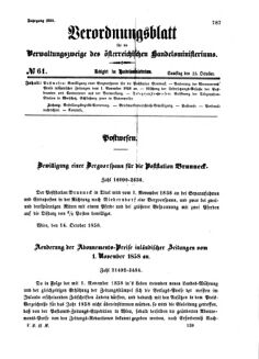 Verordnungsblatt für die Verwaltungszweige des österreichischen Handelsministeriums 18581023 Seite: 1