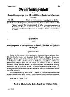 Verordnungsblatt für die Verwaltungszweige des österreichischen Handelsministeriums 18581028 Seite: 1