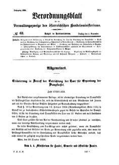 Verordnungsblatt für die Verwaltungszweige des österreichischen Handelsministeriums 18581102 Seite: 1