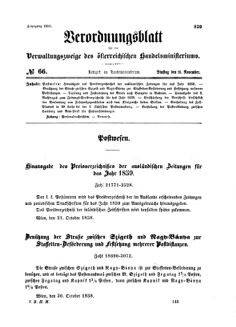 Verordnungsblatt für die Verwaltungszweige des österreichischen Handelsministeriums 18581116 Seite: 1