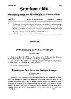 Verordnungsblatt für die Verwaltungszweige des österreichischen Handelsministeriums 18581124 Seite: 1