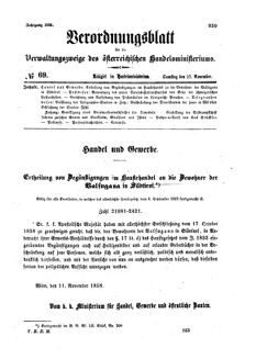 Verordnungsblatt für die Verwaltungszweige des österreichischen Handelsministeriums 18581127 Seite: 1