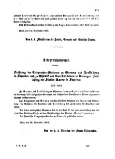 Verordnungsblatt für die Verwaltungszweige des österreichischen Handelsministeriums 18581203 Seite: 9