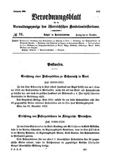 Verordnungsblatt für die Verwaltungszweige des österreichischen Handelsministeriums 18581210 Seite: 1