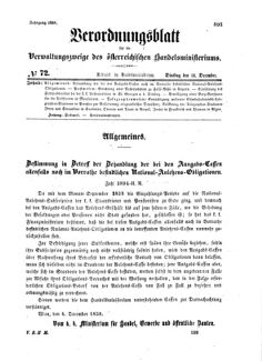 Verordnungsblatt für die Verwaltungszweige des österreichischen Handelsministeriums 18581214 Seite: 1