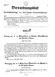 Verordnungsblatt für die Verwaltungszweige des österreichischen Handelsministeriums 18590114 Seite: 1