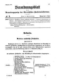 Verordnungsblatt für die Verwaltungszweige des österreichischen Handelsministeriums 18590117 Seite: 1