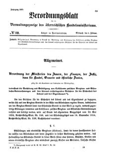 Verordnungsblatt für die Verwaltungszweige des österreichischen Handelsministeriums 18590209 Seite: 1