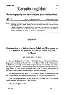 Verordnungsblatt für die Verwaltungszweige des österreichischen Handelsministeriums 18590316 Seite: 1