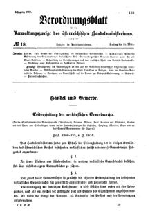 Verordnungsblatt für die Verwaltungszweige des österreichischen Handelsministeriums 18590318 Seite: 1