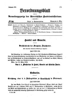 Verordnungsblatt für die Verwaltungszweige des österreichischen Handelsministeriums 18590328 Seite: 1