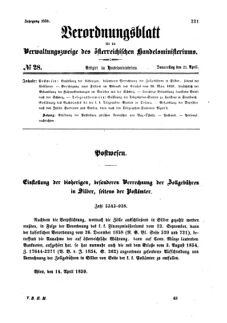 Verordnungsblatt für die Verwaltungszweige des österreichischen Handelsministeriums 18590421 Seite: 1