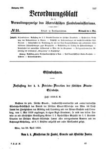 Verordnungsblatt für die Verwaltungszweige des österreichischen Handelsministeriums 18590504 Seite: 1