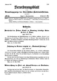 Verordnungsblatt für die Verwaltungszweige des österreichischen Handelsministeriums 18590513 Seite: 1