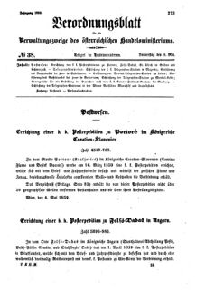 Verordnungsblatt für die Verwaltungszweige des österreichischen Handelsministeriums 18590519 Seite: 1