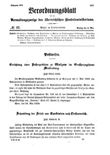 Verordnungsblatt für die Verwaltungszweige des österreichischen Handelsministeriums 18590530 Seite: 1