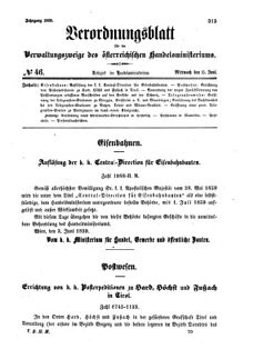 Verordnungsblatt für die Verwaltungszweige des österreichischen Handelsministeriums 18590615 Seite: 1