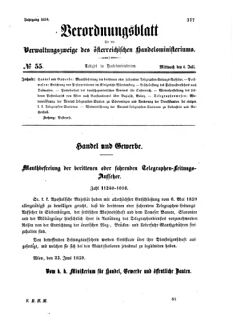 Verordnungsblatt für die Verwaltungszweige des österreichischen Handelsministeriums 18590706 Seite: 1