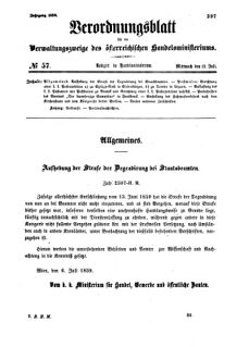 Verordnungsblatt für die Verwaltungszweige des österreichischen Handelsministeriums 18590713 Seite: 1