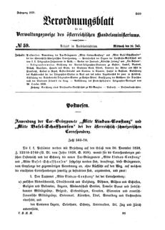 Verordnungsblatt für die Verwaltungszweige des österreichischen Handelsministeriums 18590720 Seite: 1