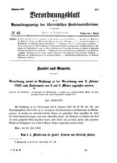 Verordnungsblatt für die Verwaltungszweige des österreichischen Handelsministeriums 18590802 Seite: 1