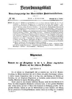 Verordnungsblatt für die Verwaltungszweige des österreichischen Handelsministeriums 18591012 Seite: 1