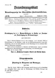 Verordnungsblatt für die Verwaltungszweige des österreichischen Handelsministeriums 18591015 Seite: 1