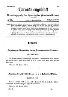 Verordnungsblatt für die Verwaltungszweige des österreichischen Handelsministeriums 18591025 Seite: 1