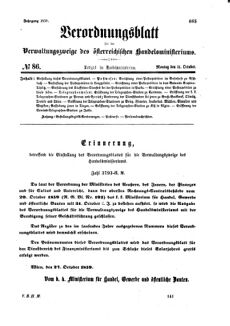 Verordnungsblatt für die Verwaltungszweige des österreichischen Handelsministeriums 18591031 Seite: 1